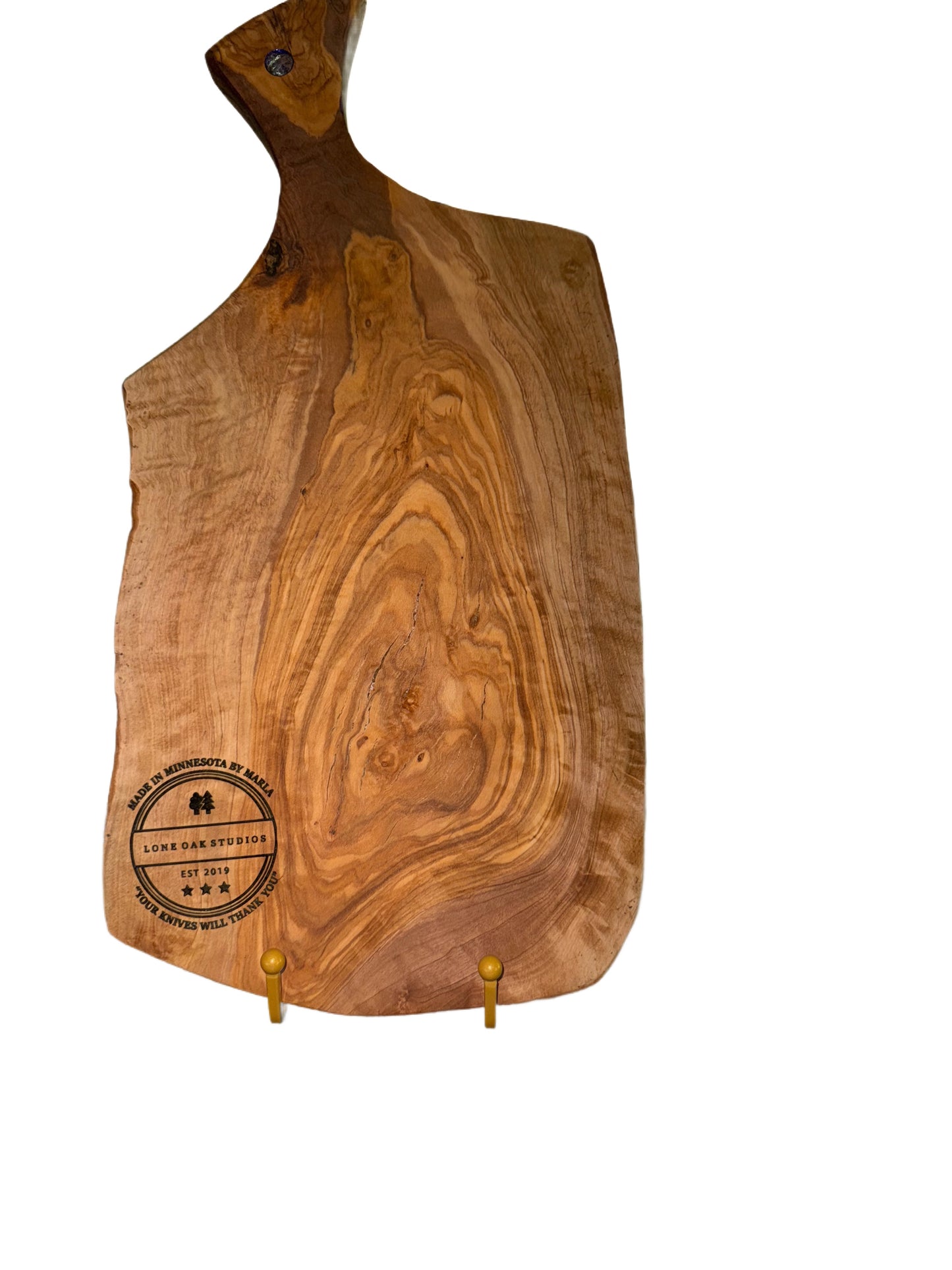 Olive Wood Paddle Board Cutting/Serving Board Engraved