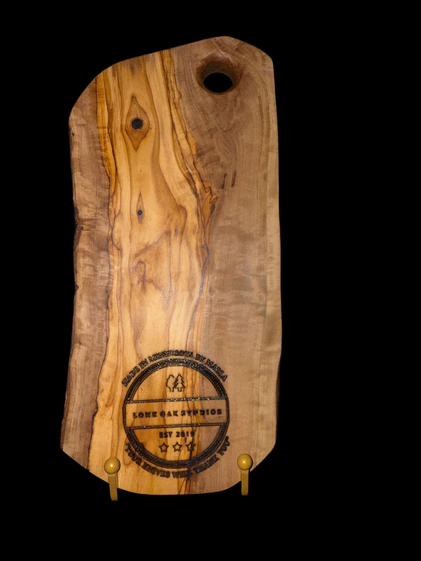 Olive Wood Cutting/Serving Board with Laser Engraving #16025