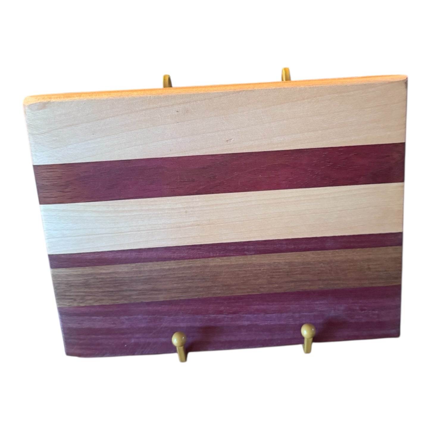 Cutting Board Approximately 8"x6" Walnut, Purple Heart and Hickory (19425)