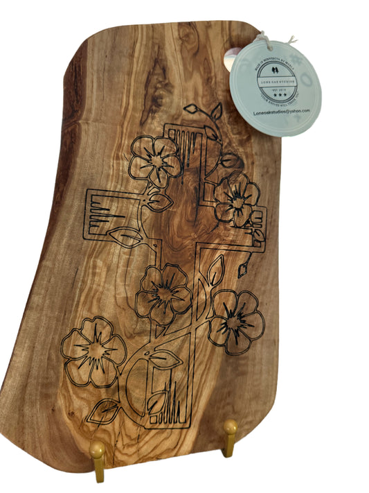Olive Wood Cutting and Serving Board with Laser Engraving
