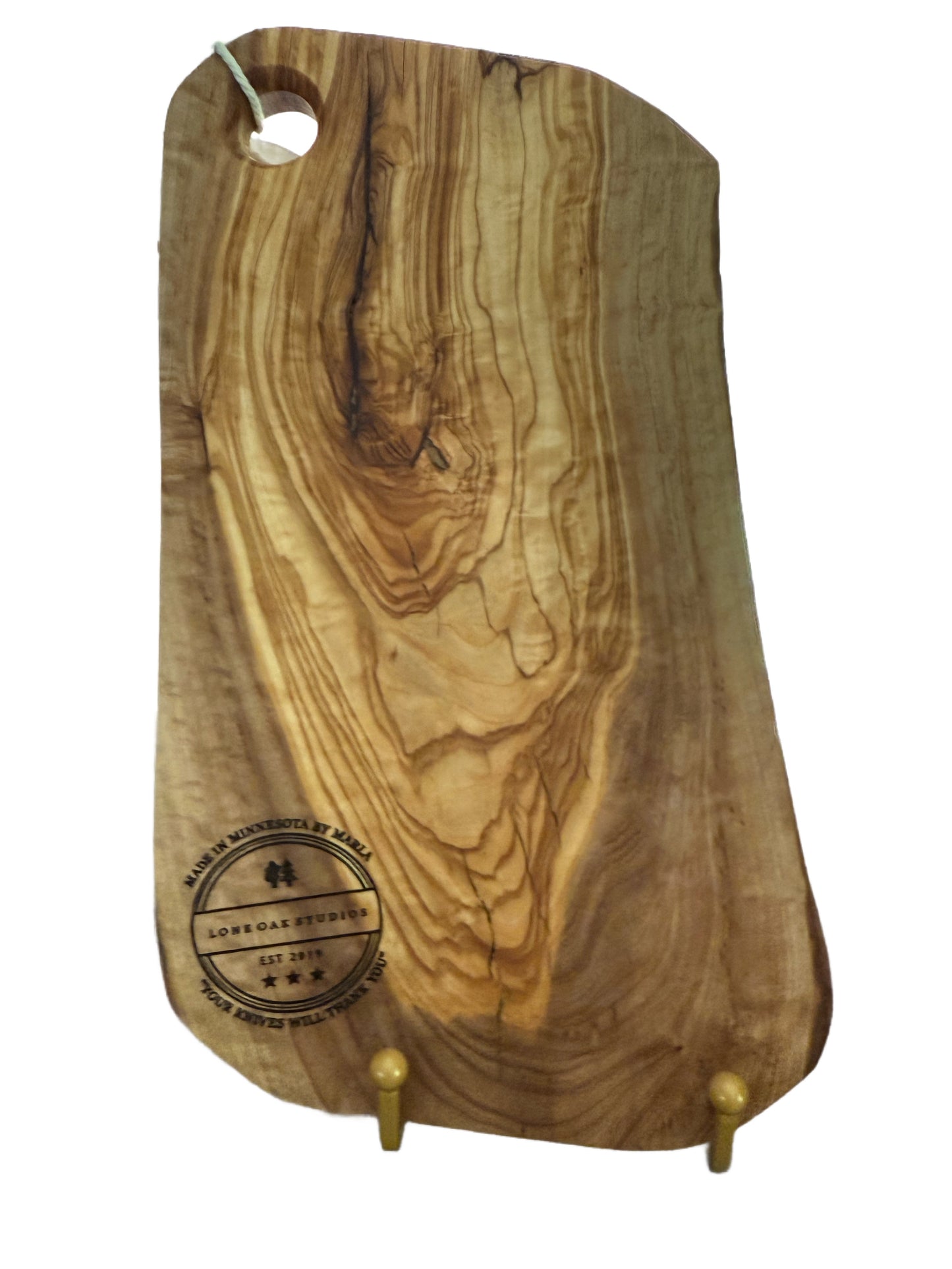 Olive Wood Cutting and Serving Board with Laser Engraving