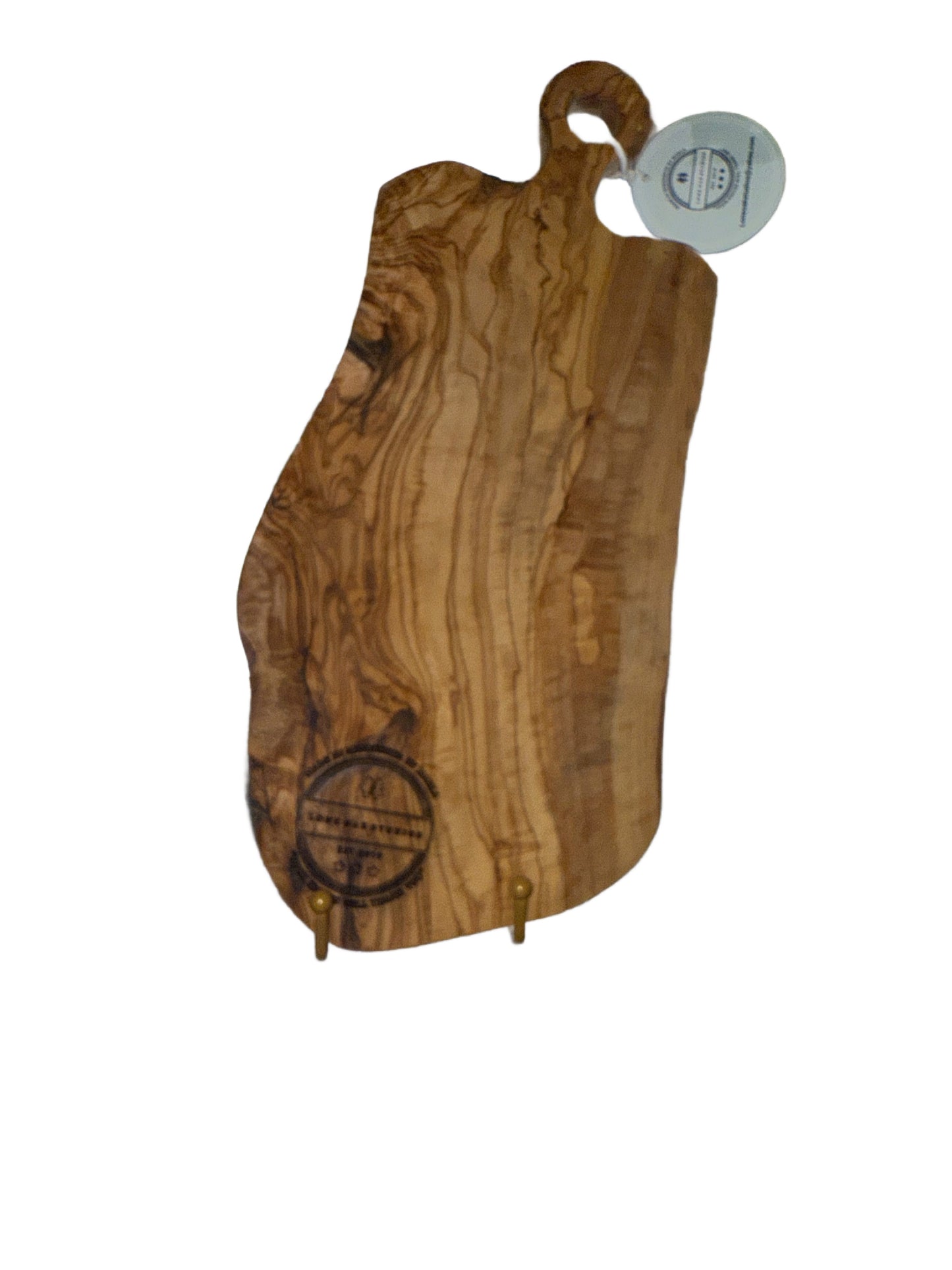 Olive Wood Live Edge Cutting/Serving Board with Laser Engraving