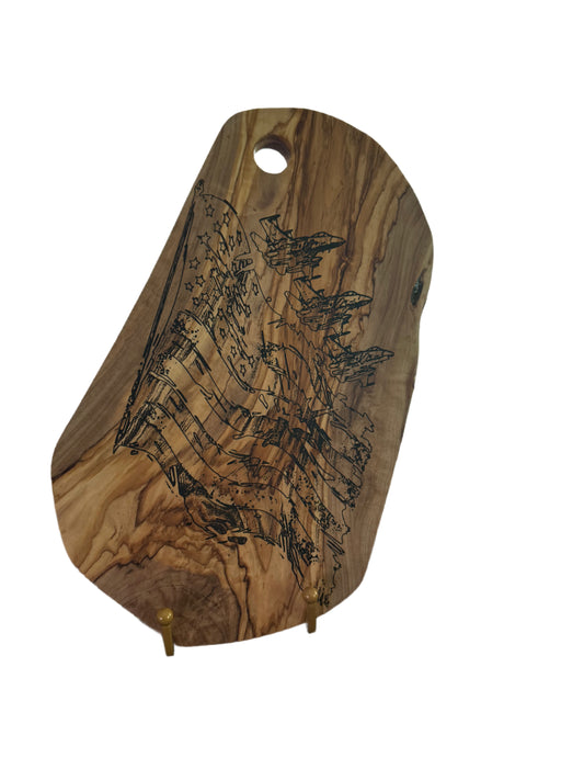 Olive Wood  Cutting/Serving Board with Engraving