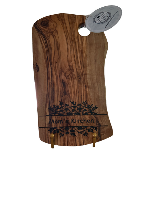 Olive Wood with Mom's Kitchen Laser Engraved