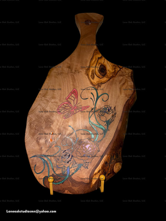 Olive Wood Live Edge Cutting/Serving Board #16225